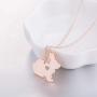 BELUCKIN Cute Heart Rabbit Necklace Natural Animal Bunny Pendant Necklace for Girls
