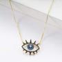 SUPRAONE Blue Evil Eye Pendant Necklace 925 Sterling Silver Cubic Zirconia CZ Fine Jewelry Set for Women Girls Chain Adjustable 15'' + 2'' Extensioner Chain,Free Christmas Gifts