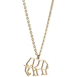 La Menagerie Elephant Gold Origami Jewelry & Gold Geometric Necklace – 18 Karat Plated Gold Necklace & Elephant Necklaces for Women – Elephant Necklace for Girls & Origami Necklace