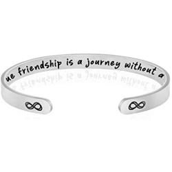 jolliz Friendship Bracelets for Women, Inspirational Gift for Mom, Silver Bangle Mantra Cuff for Women, Encouragement Jewelry for Her