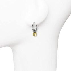 8MM Ball with Rope Design Drop Two Tone Earrings