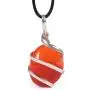 Raw Tumbled Carnelian Crystal Healing Pendant Necklace - for Motivation Strength Leadership Endurance Inspiration Courage - Authentic Stone on Silver Plated Chain Real Gemstone Chakra Healing Charm