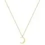 Befettly Moon Pendant Necklace 14K Gold Fill Dainty Hammered Moon Phase Gold Choker Simple Crescent Moon Full Moon Karma Circle Choker Necklace