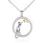 MONGAS Cat Necklaces 925 Sterling Silver Cat Jewelry Gift for Woman
