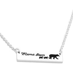 Kivosliviz Mamma Bear Necklace Momma Bear Necklace Sweet Family Mama Bear Necklaces for Women Jewelry Gifts for Mother Mum Mommy Mom