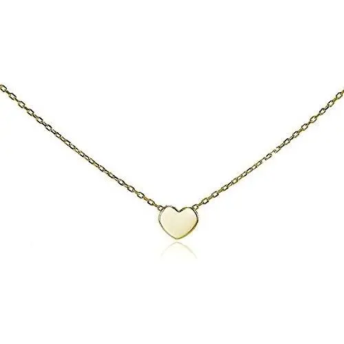 Hoops & Loops Sterling Silver Polished Heart Tiny Choker Necklace Hoops & Loops Sterling Silver Polished Heart Tiny Choker Necklace
