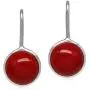 Silvershake 10mm Created Red Coral White Gold Plated 925 Sterling Silver Leverback Earrings Silvershake 10mm Created Red Coral White Gold Plated 925 Sterling Silver Leverback Earrings