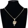 Moca Jewelry Hip Hop Iced Out Bling Timmy Pendent 18K Gold Plated Chain Necklace for Men Women