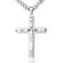 Hermah Mens Women Jewelry Gold Black Silver Cross Pendant Necklace Stainless Steel Curb Cuban Link Chain 18-24inch