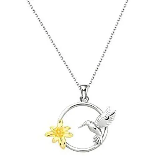 AKTAP Hummingbird Necklace with Flowers Hummingbird Gift Animal Gift for Women Girls