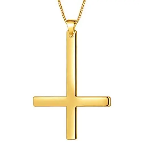 Aurora Tears 925 Sterling Silver Inverted Cross Necklace Women Men Upside Down St. Peter Cross Pendant 18K Gold/Black Gun Plated Christmas Birthday Jewelry DP0299 Aurora Tears 925 Sterling Silver Inverted Cross Necklace Women Men Upside Down St. Peter Cross Pendant 18K Gold/Black Gun Plated Christmas Birthday Jewelry DP0299