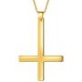 Aurora Tears 925 Sterling Silver Inverted Cross Necklace Women Men Upside Down St. Peter Cross Pendant 18K Gold/Black Gun Plated Christmas Birthday Jewelry DP0299