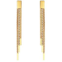E Chain Link Drop Earrings for Women, Hip Hop Round Circle Dangle Hoops Silver/Gold Punk Sleek stainless steel Chain Earrings