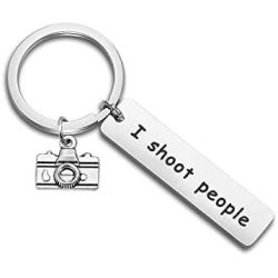 ENSIANTH Photographer Gift I Shoot People Keychain Photography Gift Camera Keychain
