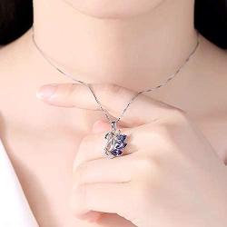 Necklaces Sterling Silver S925 Women’s Jewelry Swan Pendant Crystal Box Chain Necklace Gift Set