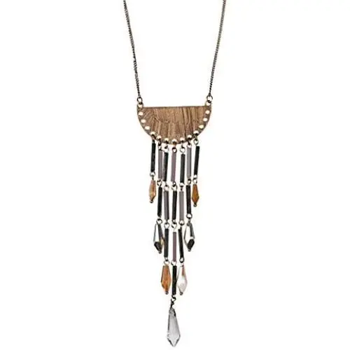 SPUNKYsoul Long Boho Chic Beaded Faceted Fringe Tassel Fashion Statement Necklace for Women Bohemian Collection SPUNKYsoul Long Boho Chic Beaded Faceted Fringe Tassel Fashion Statement Necklace for Women Bohemian Collection