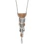 SPUNKYsoul Long Boho Chic Beaded Faceted Fringe Tassel Fashion Statement Necklace for Women Bohemian Collection