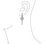 Bridal CZ Drop Dangle Chandelier White Freshwater Cultured Pearl Earrings For Women Silver Plated Jewelry For Wedding