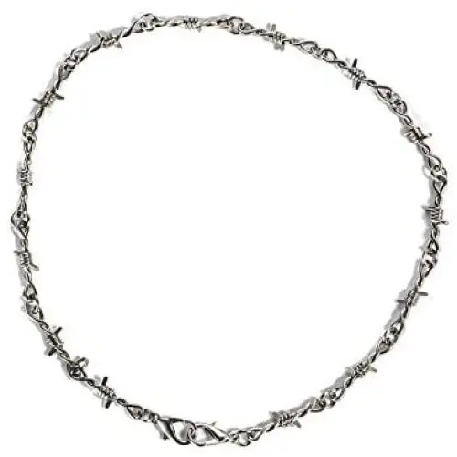 ANDICEQY Heavy Duty Padlock Choker Metal Collar Thorns Iron Necklace Unisex Chain Hip-hop Harajuku Punk Gothic Alloy Barbed Wire Necklace for Men Women ANDICEQY Heavy Duty Padlock Choker Metal Collar Thorns Iron Necklace Unisex Chain Hip-hop Harajuku Punk Gothic Alloy Barbed Wire Necklace for Men Women