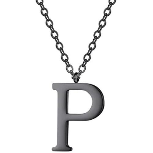 PROSTEEL Stainless Steel/Sterling Silver Initial Name Necklace, A to Z Initial Letter Personalized Necklaces for Men Women, Gold/Silver/Black Tone, 16''/20'' Adjustable, Come Gift Box