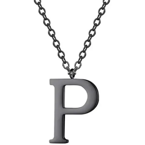 PROSTEEL Stainless Steel/Sterling Silver Initial Name Necklace, A to Z Initial Letter Personalized Necklaces for Men Women, Gold/Silver/Black Tone, 16''/20'' Adjustable, Come Gift Box