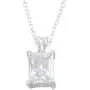 Sterling Silver Rectangle CZ Pendant Necklace Sterling Silver Rectangle CZ Pendant Necklace