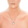 Sterling Silver Manta Ray Necklace Pendant with 18'' Box Chain