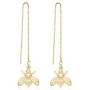 MANZHEN Cute Insect Bee Threader Drop Earrings Tiny Bumble Bee Earrings for Women Girls