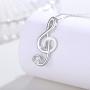 Waysles Music Note Necklace, Opal Pendant Necklace for Women S925 Sterling Silver Treble Clefs Necklace Jewelry Gifts for Music Lover