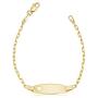 Kooljewelry 14k Yellow Gold Cable Link Baby ID Bracelet with Heart (5.5 inch)