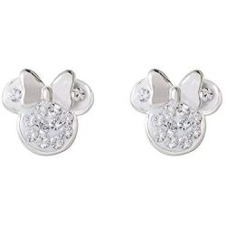 Disney Minnie Mouse Birthstone Jewelry for Women and Girls, Sterling Silver Pave Crystal Stud Earrings