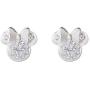 Disney Minnie Mouse Birthstone Jewelry for Women and Girls, Sterling Silver Pave Crystal Stud Earrings