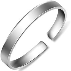 Merdia Womens S999 Sterling Silver Bangle Cuff Bracelet Polished Surface 27g for Gift