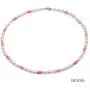 JYX Pearl Jewelry Set Beautiful 5×6.5mm White Rice-shape Freshwater Pearl with Pink Mini Coral Beads Necklace Bracelet Set