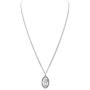 Rosemarie Collections Pewter Religious Saint Medal Oval Pendant Necklace, 24''