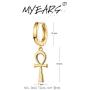 MYEARS Women Gold Huggie Hoop Earrings Clam Shell Hollow Star Cross Lightning Lock Spike Dangle Drop 14K Gold Filled Tiny Boho Beach Simple Delicate Handmade Hypoallergenic Jewelry Gift