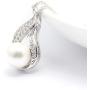 Aixili White Freshwater Pearl Jewelry Set for Women Silver White Gold Plated Necklace Pendant Drop Earring Rings Wedding Bridal Jewelry