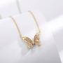 Ascona Dainty Butterfly Necklace 18K Gold/Silver/Rose Gold Plated Cubic Zirconia Butterfly Pendant Chain Necklaces for Women Grils