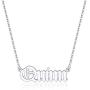 Yoosteel Custom Name Necklace Personalized, Dainty Silver Customized Nameplate Necklace Stainless Steel Personalized Initial Name Necklace Custom Jewelry Gifts for Women Gothic Font Style