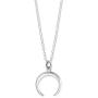 Boma Jewelry Sterling Silver Downward Crescent Moon Double Horn Pendant Necklace, 18 Inches