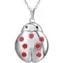 U7 Flying Ladybug Pendant Red Enamel Unique Animal Shape Photo Locket Pendant Necklace