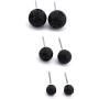 MISS RIGHT Hypoallergenic Lava Beads Ball Earrings Necklace, Lava Rock Stone Stud Dangle Hoop Earrings Dainty Thin Chain Diffuser Necklaces for Women Men Jewelry Gifts