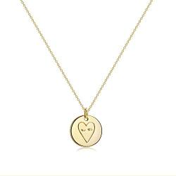 Befettly Hand Gestures Pendant Necklace 14K Gold Plated Personalized Disk Friendship Cute Necklace for Women