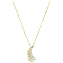 SWAROVSKI Crystal Nice Clear Gold-Tone Plated Feather Necklace