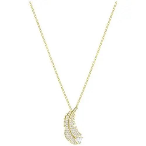 SWAROVSKI Crystal Nice Clear Gold-Tone Plated Feather Necklace SWAROVSKI Crystal Nice Clear Gold-Tone Plated Feather Necklace