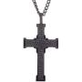 Blackjack Jewelry Mens Stainless Steel Large Hip Hop CZ Cross Pendant with 24'' Curb Chain