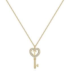 MONOZO Initial Necklace for Women Gold, 14K Gold Plated Letter Charm Necklaces Cubic Zirconia Pendant Key Initial Necklace for Women Her Teen Girls Birthday