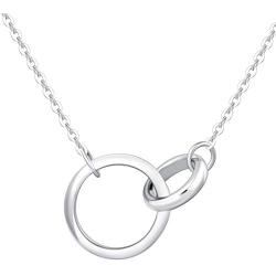 FANCIME Sterling Silver Infinity Interlocking Circles Pendant Necklace Small Mother Daughter Necklace Dainty Fine Jewelry for Mom Women Teen Girls,16+ 2'' Extender