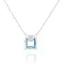 Stera Jewelry Sterling Silver Necklace Made with Swarovski Bermuda Blue or AB Square Crystal Pendant Stera Jewelry Sterling Silver Necklace Made with Swarovski Bermuda Blue or AB Square Crystal Pendant
