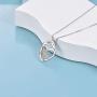 LUHE 925 Sterling Silver Mother and Child Love Heart Pendant Necklace Jewelry Gifts for Grandmother Mom Daughter Wife